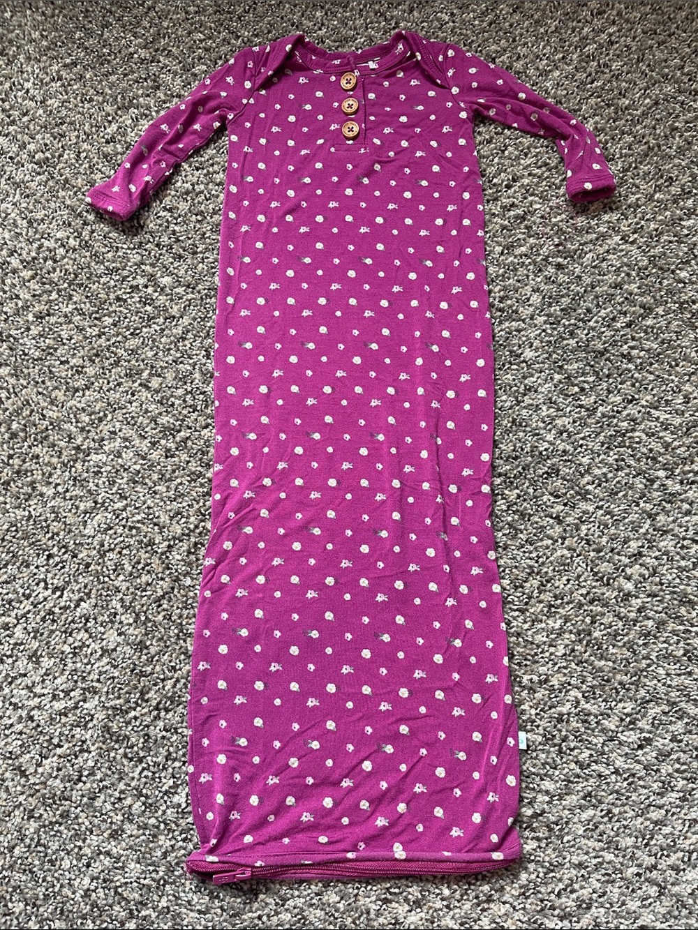 Posh Peanut Long Sleeve Sleep Gown - Size 0-3 months